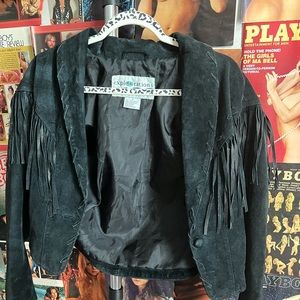 REAL genuine leather American made fringe jacket